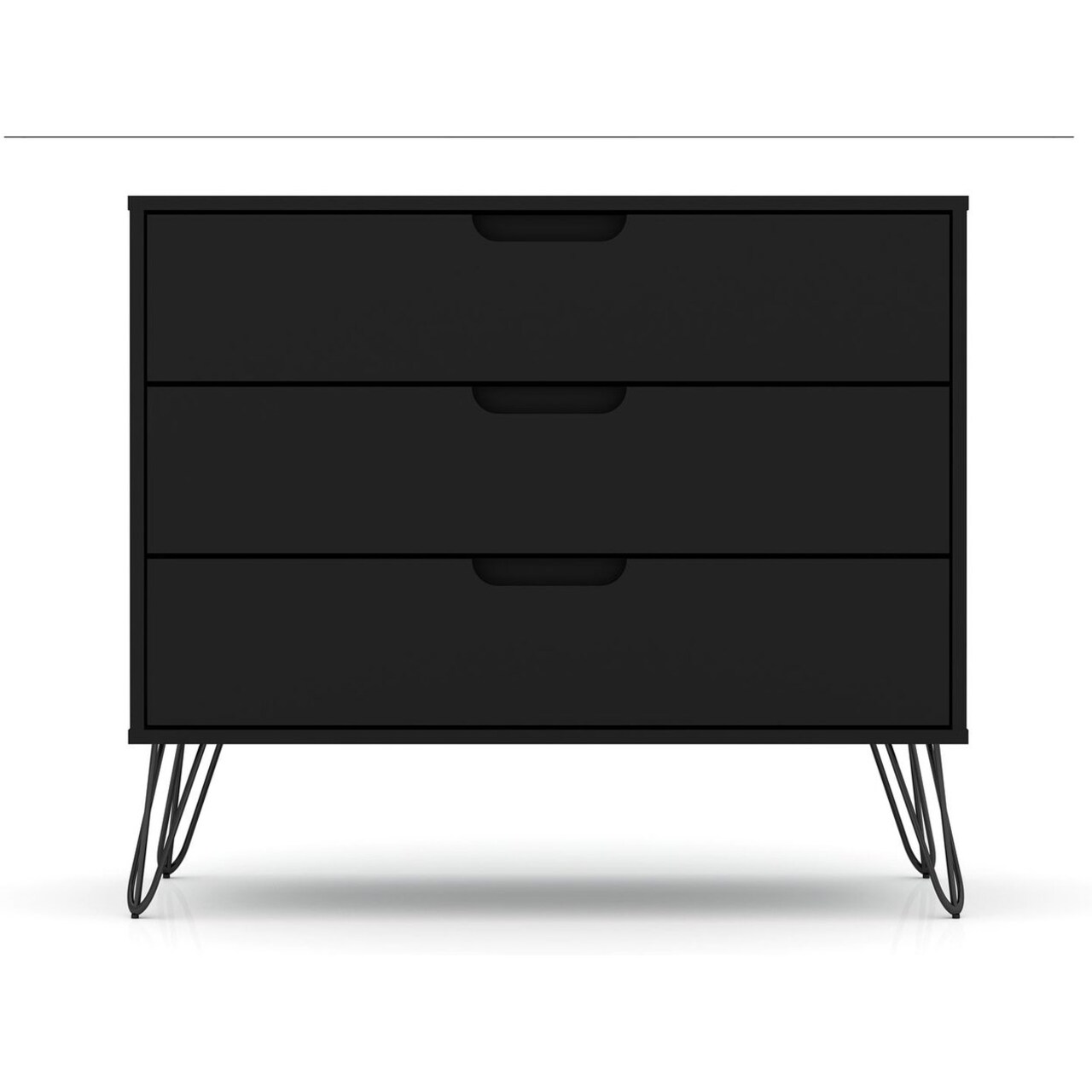 Manhattan Comfort Rockefeller Mid-Century- Modern Dresser with 3-Drawers